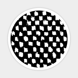 Hand drawn checkerboard pattern black and white Magnet
